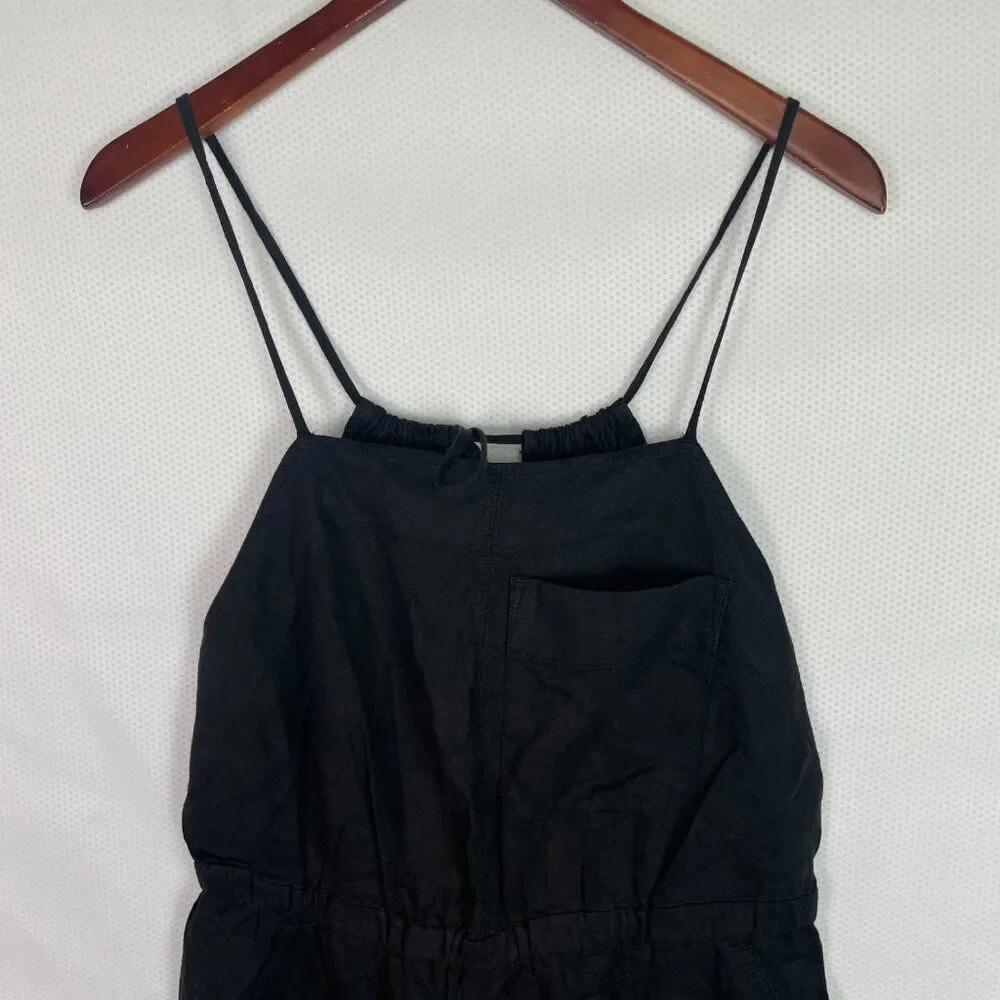 Everlane The Linen Shoestring Lightweight Jumpsuit Black XS